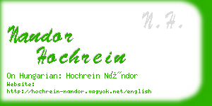 nandor hochrein business card